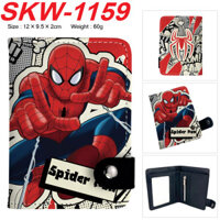 Marvel Spider Man Deadpool Phim hoạt hình đầy màu sắc Da PU cho trẻ em Nút ẩn Ví dọc Ví đựng tiền xu sinh viên