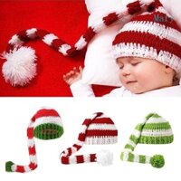 Mary Handmade Móc Mũ Giáng Sinh Sọc Len Dệt Kim Mũ Beanie Cho Ấm Áp Giáng Sinh Theo Chủ Đề Ngày Lễ Tiệc Bonnet