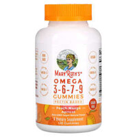 MaryRuth Organics Omega 3-6-7-9 Gummies Peach Mango Apricot Sugar Free 120 Gummies