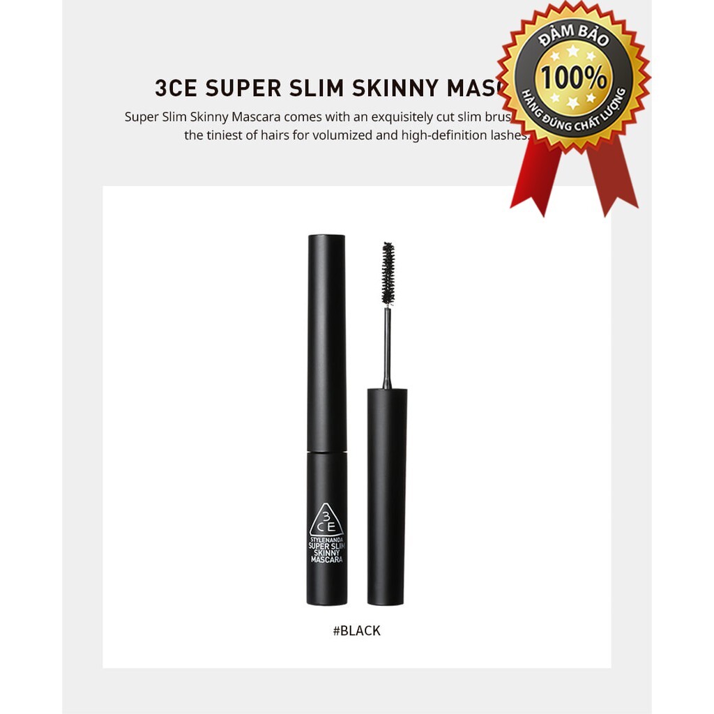 Mascara siêu mảnh làm cong và dày mi 3CE Super Slim Skinny Mascara