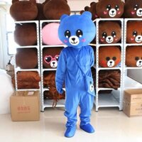 MASCOT GẤU LẦY MÀU XANH BÁN KẸO