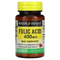 Mason Natural Folic Acid 400 mcg 100 Tablets