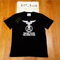 Mastermind NHẬT BẢN X Neighborhood Áo thun ngắn tay cổ điển hợp thời trang đường phố Áo thun đại bàng bay cho nam và nữ