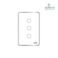 Mặt 3 Công Tắc Màu Trắng Viền Bạc, Điều Khiển Wifi MPE SWW3/SC