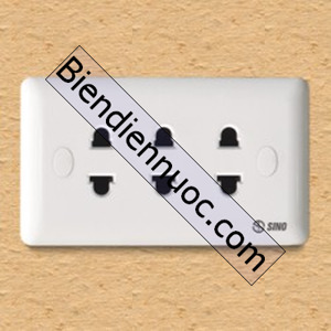 Mặt 3 ổ cắm 2 chấu 16A Sino S1983V