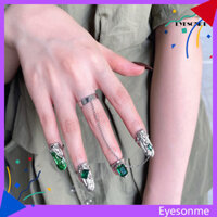 [Mắt] 4 Nhẫn Móng Tay Màu Xanh Lá Cây Giả Đá Quý Trang Sức Mở Nhẫn Ngón Tay Có Thể Điều Chỉnh Cho Câu Lạc Bộ