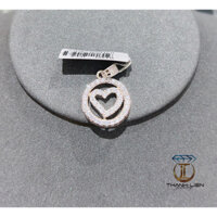 MẶT BẠC TRÒN TRÁI TIM TRONG LÒNG, ĐÁ TRẮNG - THÀNH LIÊN JEWELRY