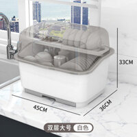 Mặt bàn bếp bát và đũa hộp bảo quản thoát nước giá để bát đĩa gia đình bằng nhựa tủ 2 lớp bát hộp b