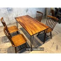 Mặt bàn cafe, bàn trà, bàn làm việc, bàn ăn gỗ me tây nguyên tấm dày 3cm