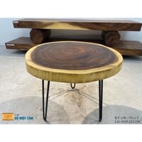 Mặt Bàn Cafe Gỗ Me Tây, Bàn Sân Vườn Gỗ Me Tây, Bàn Gỗ Me Tây Nguyên Tấm Rộng 55cm Dày 5cm