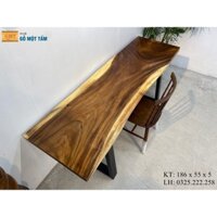 Mặt Bàn Làm Việc Gỗ Tự Nhiên, Bàn Học Hiện Đại, Bàn Trà Gỗ Me Tây Nguyên Tấm Dài 1,87m Rộng 61cm Dày5cm