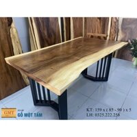 Mặt Bàn Làm Việc văn Phòng Hiện Đại, Bàn Ăn Gỗ Me Tây, Bàn Học Gỗ Tự Nhiên Dài 1,59m Rộng 90cm Dày 5cm