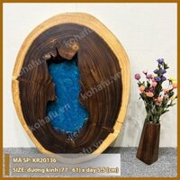 Mặt Bàn Sofa Gỗ Me Tây Nguyên Tấm - Có Thiết Kế HỒ NUÔI CÁ CẢNH Độc Đáo - KR20136 - MẶT BÀN