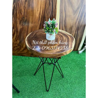 Mặt bàn tròn gỗ me tay 50*50 cafe giá rẻ