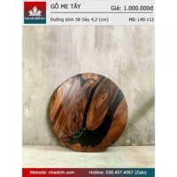 Mặt Bàn Tròn Gỗ Me Tây Nguyên Khối Đường Kính 58 Dày 4,2 (cm)