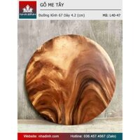 Mặt Bàn Tròn Gỗ Me Tây Nguyên Khối Đường Kính 67 Dày 4,2 (cm)