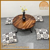 Mặt Bàn Tròn Gỗ Me Tây Nguyên Tấm 74cm - KR20265