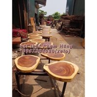 mặt bàn tròn gỗ me tây