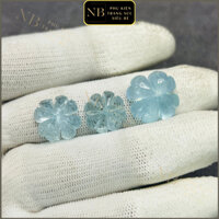 Mặt charm Cỏ Bốn Lá đá Aquamarine mix vòng tay phong thủy, mặt dây tay, dây chuyền - Kho Phụ Kiện Trang Sức Siêu Rẻ NB