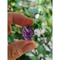 Mặt charm hồ ly bằng đá thạch anh tím thiên nhiên - Trang trí vòng cổ - vòng chuỗi  - Phụ kiện phong thuỷ không kén mệnh