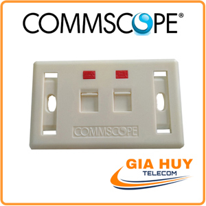 Mặt chữ nhật 2 cổng Commscope Outlet RJ45 Wall Plate White 272368-2