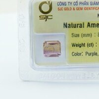 Mặt Đá Quý Ametrine Tự Nhiên Kiểm Định Mài Giác Vuông 8*8 Li 50631