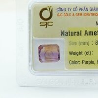 Mặt Đá Quý Ametrine Tự Nhiên Kiểm Định Mài Giác Chữ Nhật 8*10 Li 50633