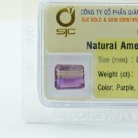 Mặt Đá Quý Ametrine Tự Nhiên Kiểm Định Mài Giác Chữ Nhật 8*10 Li 50638