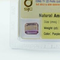 Mặt Đá Quý Ametrine Tự Nhiên Kiểm Định Mài Giác Chữ Nhật 9*10 Li 50630