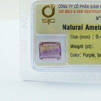 Mặt Đá Quý Ametrine Tự Nhiên Kiểm Định Mài Giác Chữ Nhật 9*11 Li 50636