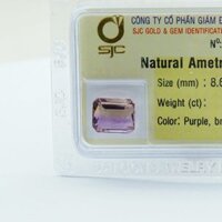 Mặt Đá Quý Ametrine Tự Nhiên Kiểm Định Mài Giác Chữ Nhật 8*10 Li 50641