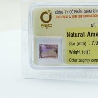 Mặt Đá Quý Ametrine Tự Nhiên Kiểm Định Mài Giác Chữ Nhật 8*10 Li 47665