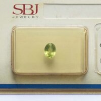 Mặt Đá Quý Peridot Ngọc Olivin Tự Nhiên Kiểm Định Mài Giác Oval 5*6 Li 409111465
