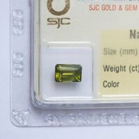 Mặt Đá Quý Peridot Ngọc Olivin Tự Nhiên Kiểm Định Mài Giác Chữ Nhật 5*8 Li 34997