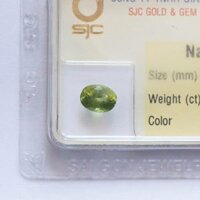 Mặt Đá Quý Peridot Ngọc Olivin Tự Nhiên Kiểm Định Mài Giác Oval 6*7 Li 34983
