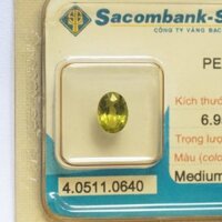 Mặt Đá Quý Peridot Ngọc Olivin Tự Nhiên Kiểm Định Mài Giác Oval 5*7 Li 405110640