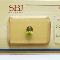 Mặt Đá Quý Peridot Ngọc Olivin Tự Nhiên Kiểm Định Mài Giác Oval 5*7 Li 409111470