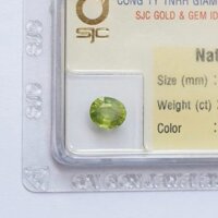 Mặt Đá Quý Peridot Ngọc Olivin Tự Nhiên Kiểm Định Mài Giác Oval 6*7 Li 34989