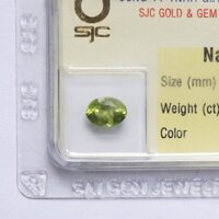Mặt Đá Quý Peridot Ngọc Olivin Tự Nhiên Kiểm Định Mài Giác Oval 5*7 Li 34985