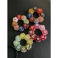 Mặt dây 8 bông hoa kết từ hạt pha lê Swarovski