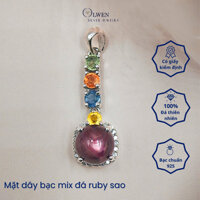 Mặt dây bạc S925 đính đá Ruby Sao Thiên Nhiên
