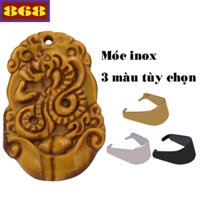 Mặt dây chuyền 12 con giáp tuổi Tỵ ( rắn ) đá mắt hổ kèm móc inox, 12 con giáp