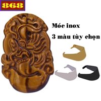 Mặt dây chuyền 12 con giáp tuổi Thìn ( rồng ) đá mắt hổ kèm móc inox, mặt con giáp