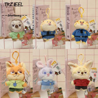 Mặt dây chuyền ba lô TKZIEEL, Zootopia Judy Hopps Đồ chơi búp bê sang trọng, Phim hoạt hình Nick Wilde dễ thương 12cm Móc khóa Quà tặng sinh nhật