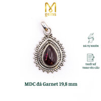 Mặt dây chuyền bạc 925 đá Garnet - Mgems