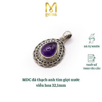 Mặt dây chuyền bạc 925 đá Thạch anh tím 32,1mm - Mgems