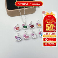 Mặt dây chuyền bạc cho bé hình kitty gắn đá Cz Bảo Tín Thanh Thủy,chất liệu bạc ta nguyên chất 0.4 chỉ dài 1.6 cm