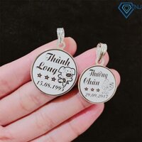 Mặt dây chuyền bạc cho bé khắc tên DCT0000 Trang Sức TNJ