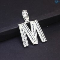 Mặt dây chuyền bạc đính đá chữ M cá tính