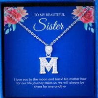 Mặt Dây Chuyền Bạc Duy Hiển Tặng Chị Gái Em Gái Hình Chữ Cái M Đính Đá Trên Móc Đẹp Ấn Tượng Nổi Bật